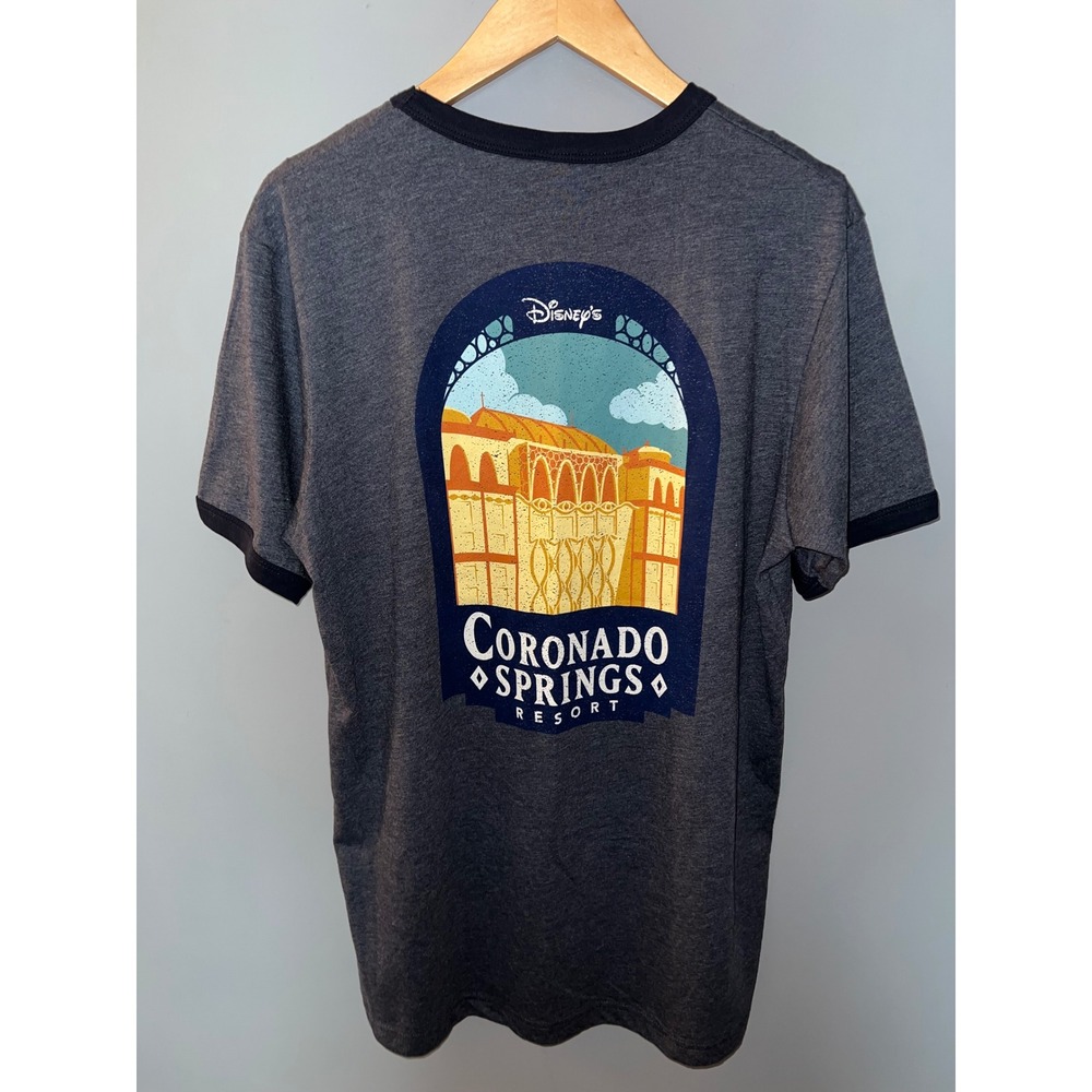 Disney Coronado Springs Resort Ringer T-Shirt Gray Navy Mens Large‎ WDW Graphic